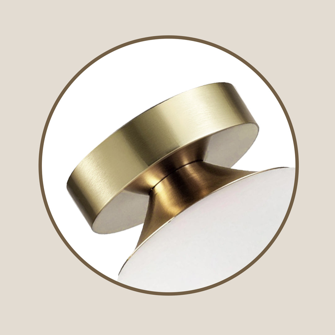 Pulsar 9.8 "1-Light Mid-Century Modern Dimmable 3Cct Led Brushed Brass Milk White Globe Flush Mount Ceiling Light For Corridor/Stairwell #21051