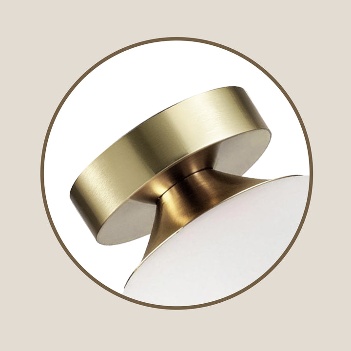 Pulsar 9.8 "1-Light Mid-Century Modern Dimmable 3Cct Led Brushed Brass Milk White Globe Flush Mount Ceiling Light For Corridor/Stairwell #21051