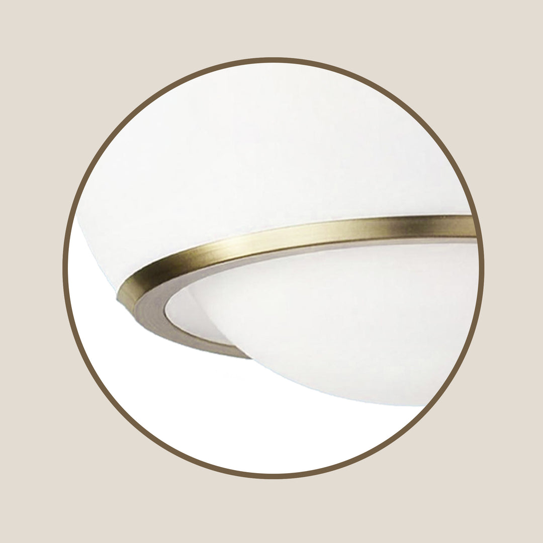 Pulsar 9.8 "1-Light Mid-Century Modern Dimmable 3Cct Led Brushed Brass Milk White Globe Flush Mount Ceiling Light For Corridor/Stairwell #21051