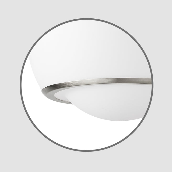 Pulsar 9.8 "1-Light Mid-Century Modern Dimmable 3Cct Led Brushed Brass Milk White Globe Flush Mount Ceiling Light For Corridor/Stairwell #21051