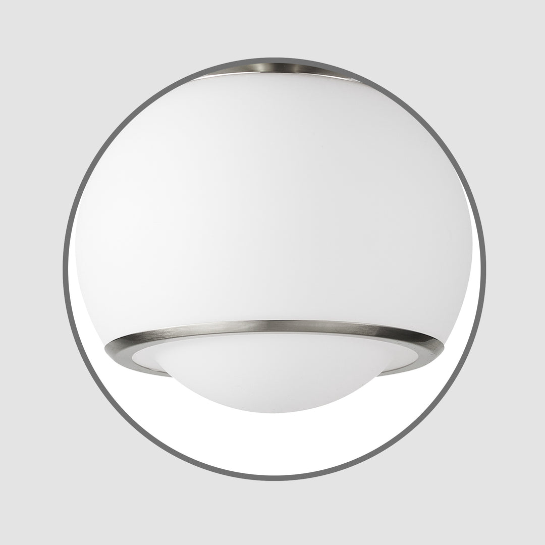 Pulsar 9.8 "1-Light Mid-Century Modern Dimmable 3Cct Led Brushed Brass Milk White Globe Flush Mount Ceiling Light For Corridor/Stairwell #21051