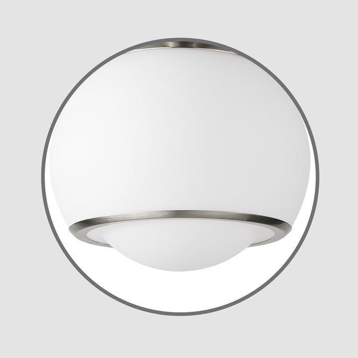 Pulsar 9.8 "1-Light Mid-Century Modern Dimmable 3Cct Led Brushed Brass Milk White Globe Flush Mount Ceiling Light For Corridor/Stairwell #21051