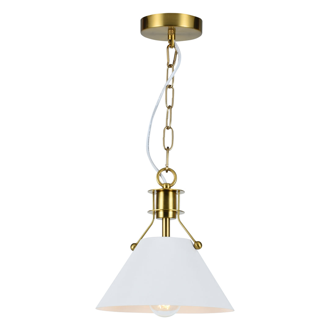 1 - Light Cone Pendant With Wrought Iron Accents #MX5012