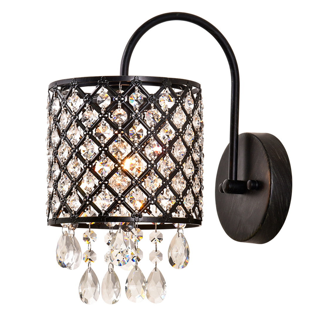 Maxax1 - Light Black Crystal Armed Sconce (Set of 2)#MXSU-4-1-W