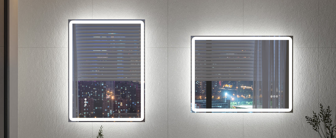 Elevate Home LED Modern Rectangular Anti-Fog Temperature Adjustable Vanity&Bathroom Mirror #RA02