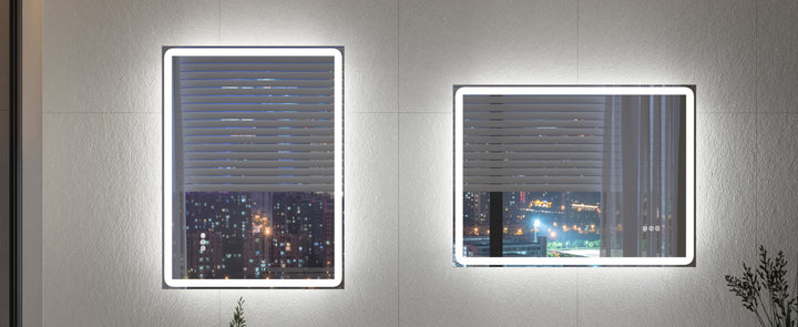 Elevate Home LED Modern Rectangular Anti-Fog Temperature Adjustable Vanity&Bathroom Mirror #RA02