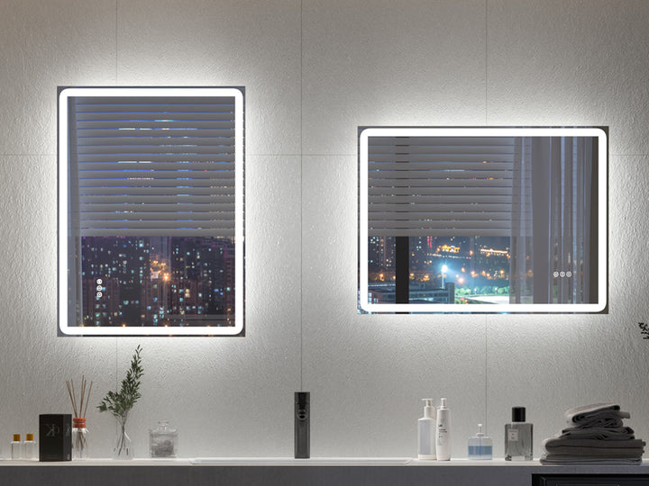 Elevate Home LED Modern Rectangular Anti-Fog Temperature Adjustable Vanity&Bathroom Mirror #RA02