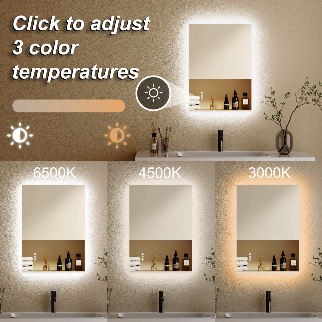 Elevate Home Modern Frameless LED Lighted Anti-Fog Dimmable Tempred Bathroom&Vanity Mirror #BL02