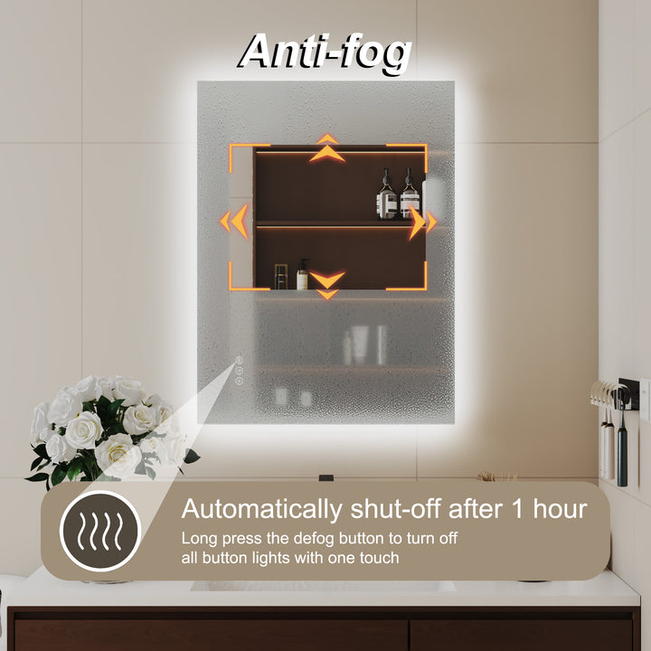 Elevate Home Modern Frameless LED Lighted Anti-Fog Dimmable Tempred Bathroom&Vanity Mirror #BL02