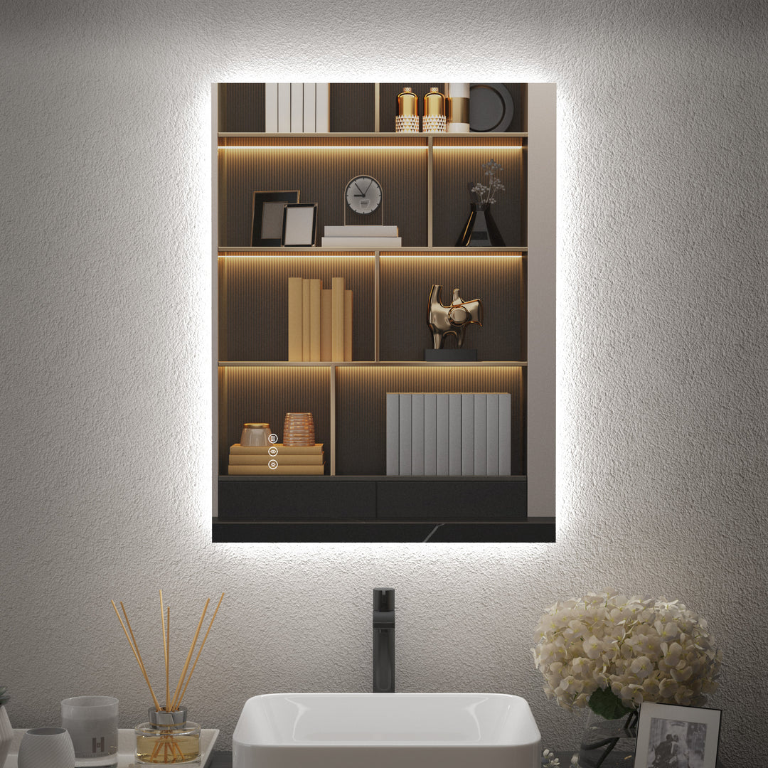 Elevate Home Modern Frameless LED Lighted Anti-Fog Dimmable Tempred Bathroom&Vanity Mirror #BL02