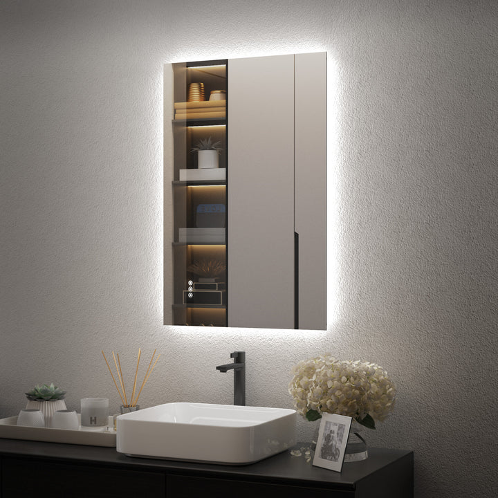 Elevate Home Modern Frameless LED Lighted Anti-Fog Dimmable Tempred Bathroom&Vanity Mirror #BL02