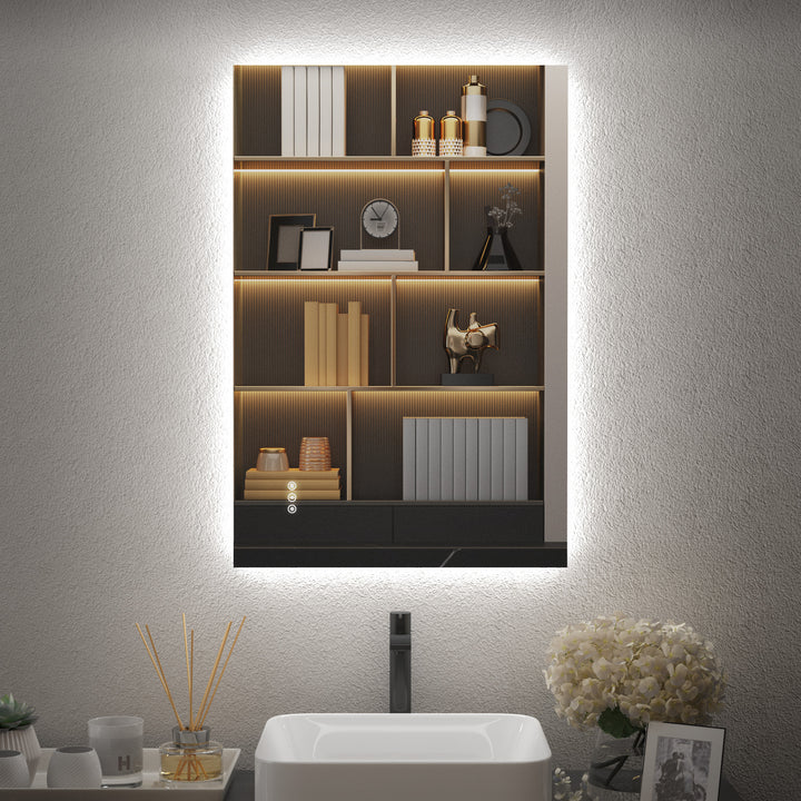 Elevate Home Modern Frameless LED Lighted Anti-Fog Dimmable Tempred Bathroom&Vanity Mirror #BL02