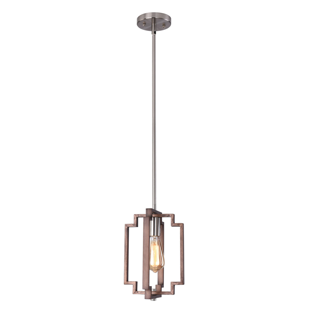 1 - Light Lantern Square/Rectangle Pendant With Wrought Iron Accents #MX1920