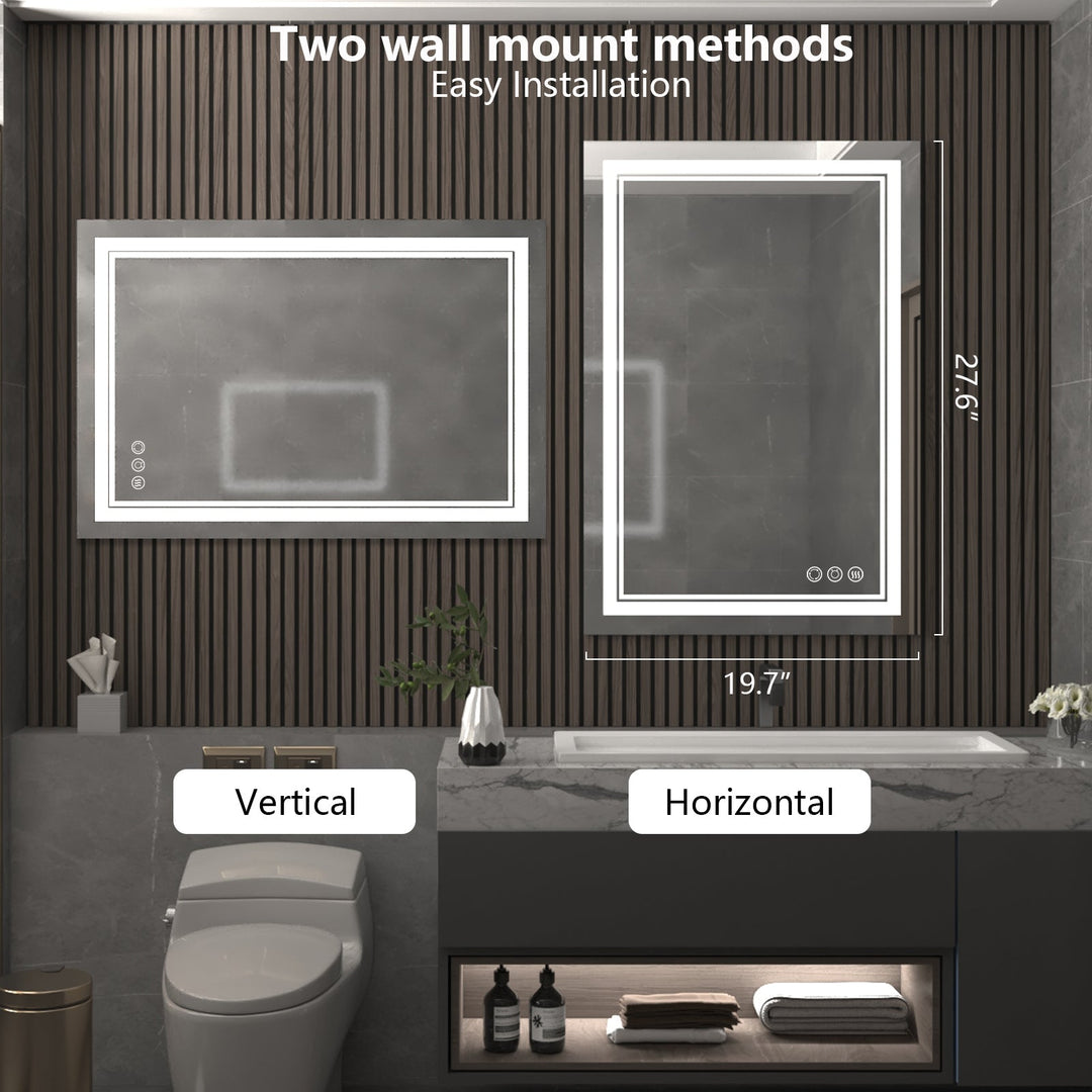 Elevate Home Modern Frameless Anti-Fog LED Dimmable Bathroom Vanity Mirror #MXML