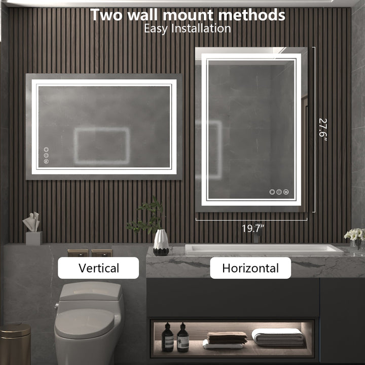 Elevate Home Modern Frameless Anti-Fog LED Dimmable Bathroom Vanity Mirror #MXML