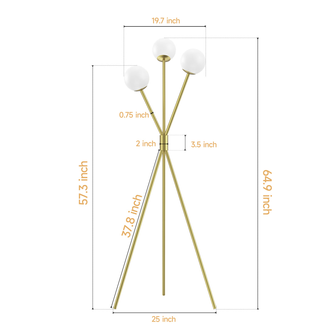 65'' Bronze White Glass Tree Floor Lamp For Living Room/Bedroom #F222