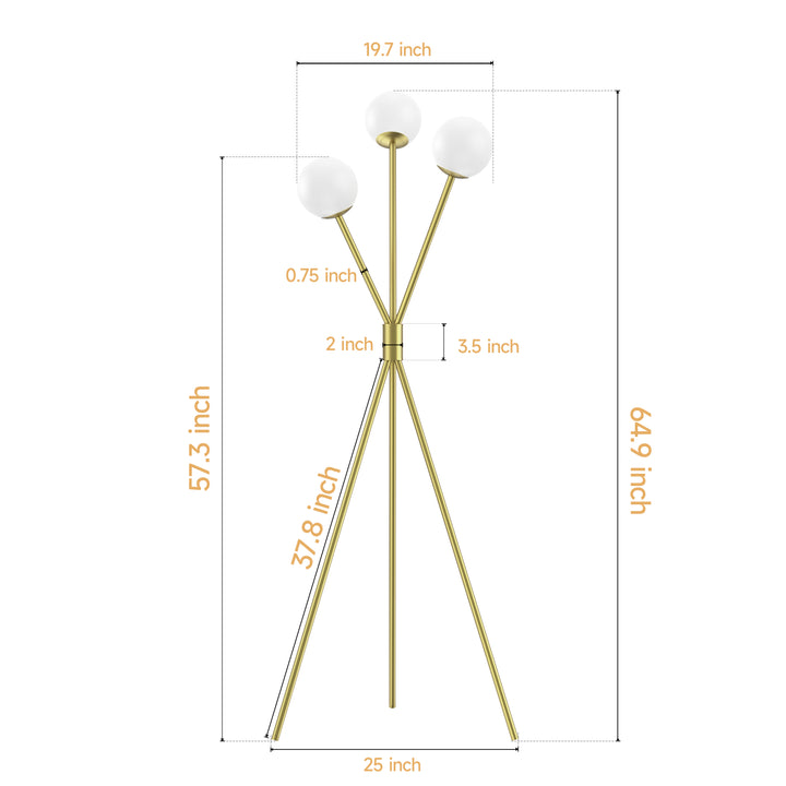 65'' Bronze White Glass Tree Floor Lamp For Living Room/Bedroom