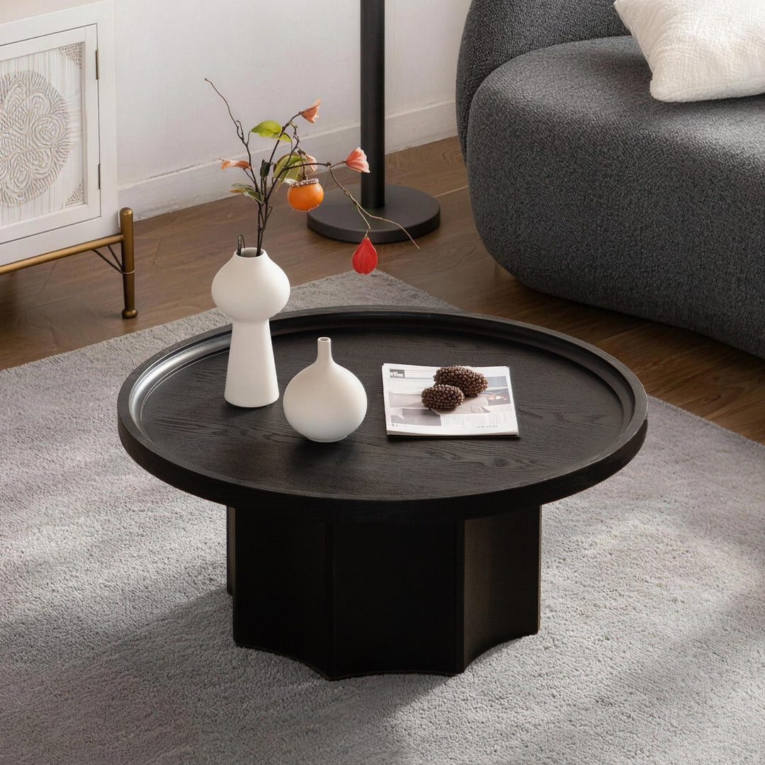 Blend 2-piece Round Nesting Coffee Table Set Wooden End Tables For Living Room&bedroom #25038