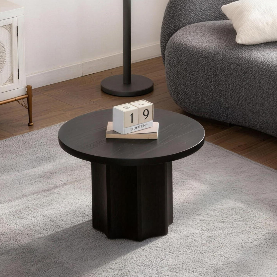 Blend 2-piece Round Nesting Coffee Table Set Wooden End Tables For Living Room&bedroom #25038
