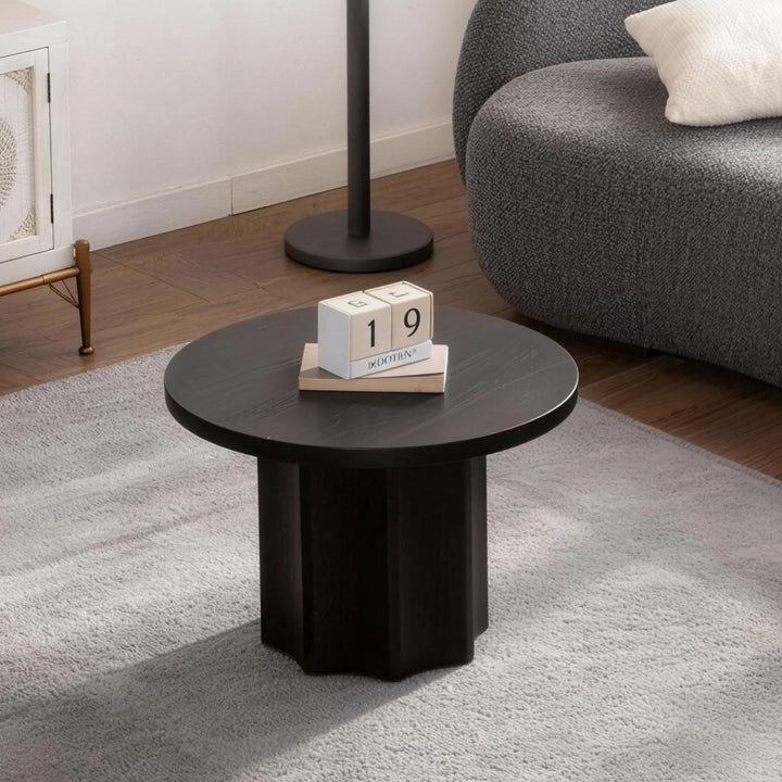 Blend 2-piece Round Nesting Coffee Table Set Wooden End Tables For Living Room&bedroom #25038