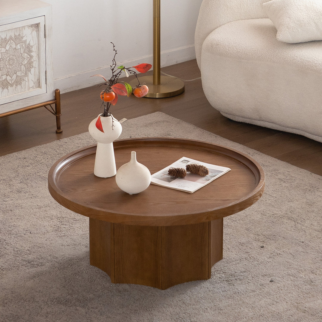 Blend 2-piece Round Nesting Coffee Table Set Wooden End Tables For Living Room&bedroom #25038