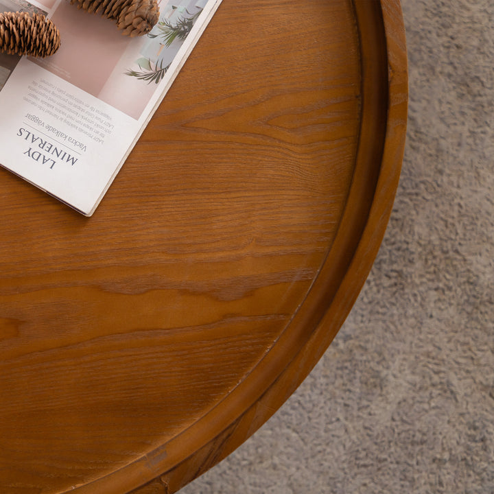 Blend 2-piece Round Nesting Coffee Table Set Wooden End Tables For Living Room&bedroom #25038