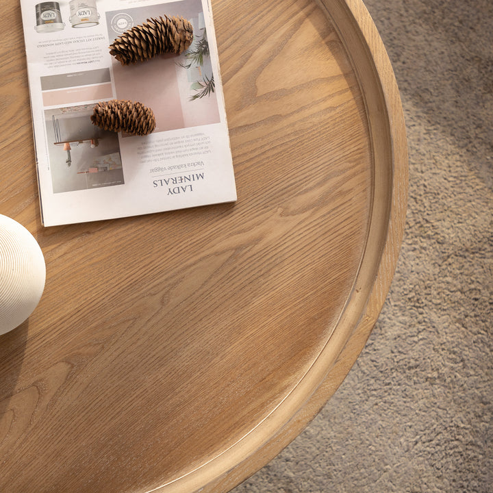 Blend 2-piece Round Nesting Coffee Table Set Wooden End Tables For Living Room&bedroom #25038