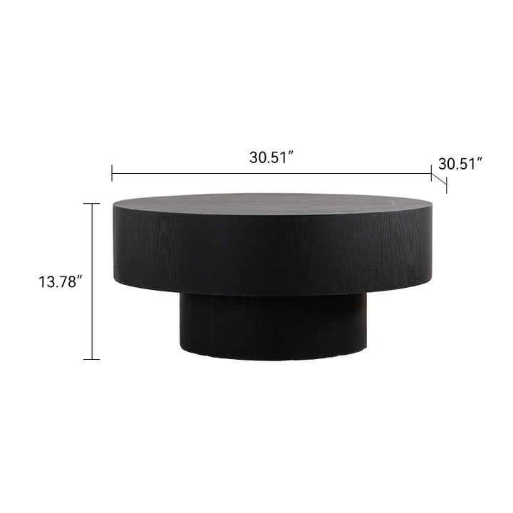 Timeless 30.5'' Modern Drum Round Wooden Coffee Table For Living Room&bedroom #25039