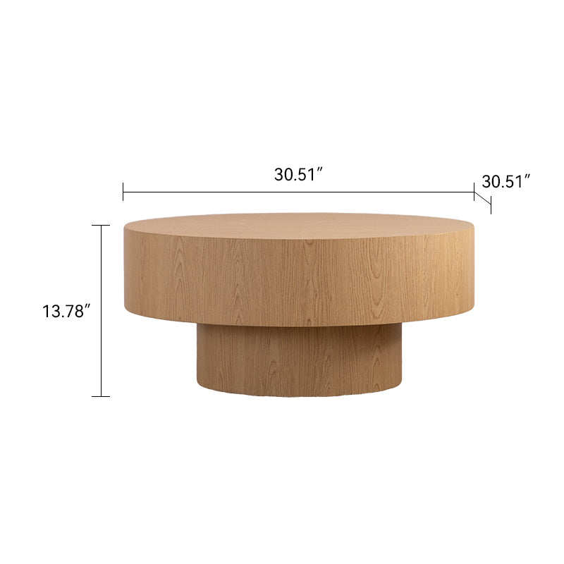 Timeless 30.5'' Modern Drum Round Wooden Coffee Table For Living Room&bedroom #25039