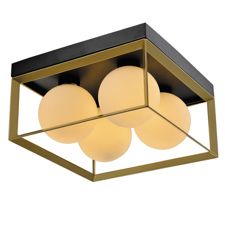 Maxax 4 - Light 13.98in Lantern Square / Rectangle Flush Mount #MX21006