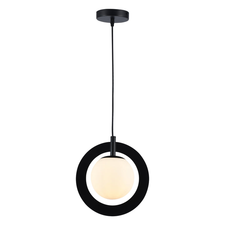 Maxax 1 - Light Single Globe Pendant with Wrought Iron Accents #MX5014