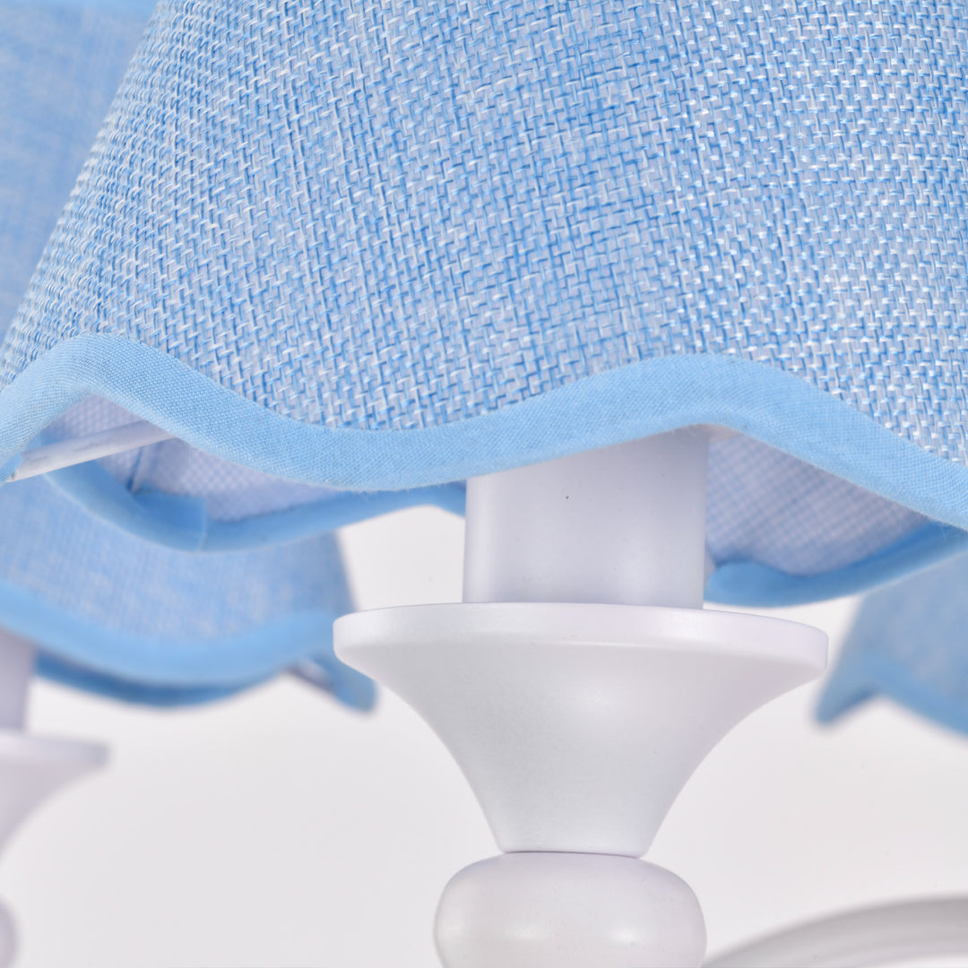 Lustre 28" 5-Light Modern Remote Control Paint Sand Black With Beige Fabric Shade Adjustable Length Fandelier Ceiling Fan With Lighting Kits For Living Room/Bedroom #26014