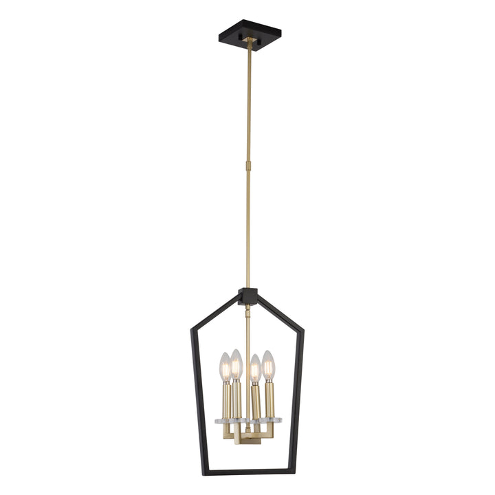 Maxax 4 - Light Lantern Square / Rectangle Pendant With Wrought Iron Accents #19161