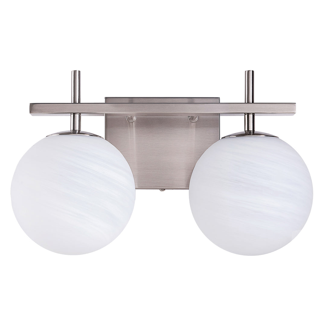 Nimbus Bathroom Vanity Light With Round Shape Cloud Glass Shade #29015-2BG