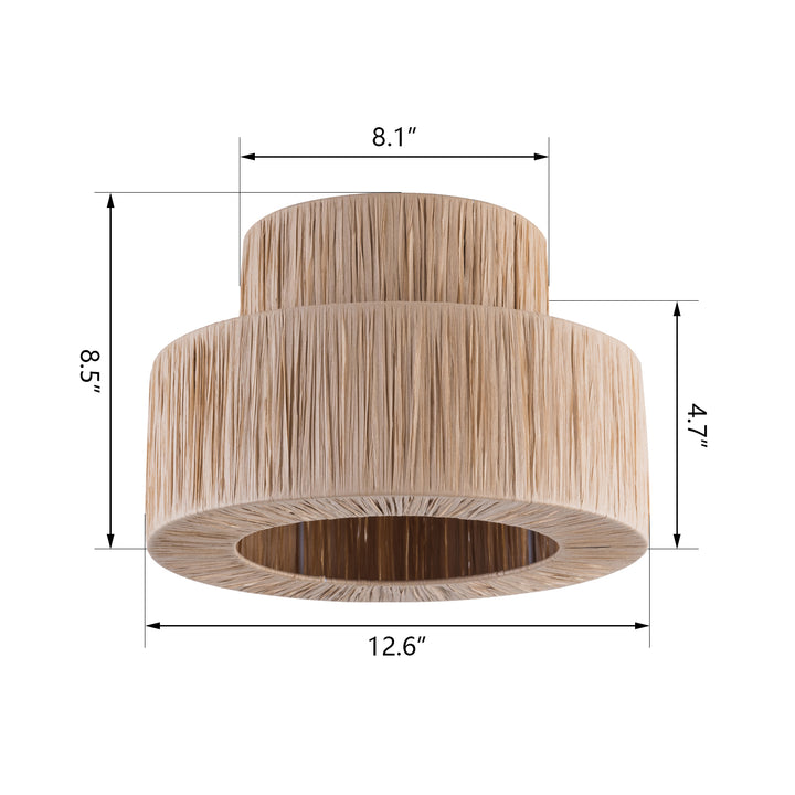 Maxax Handmade Raffia Flush Mount Ceiling Lights #27001-C1WD