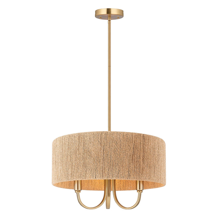 Maxax 3 - Light Single Drum Chandelier with Fabric Accents #9003