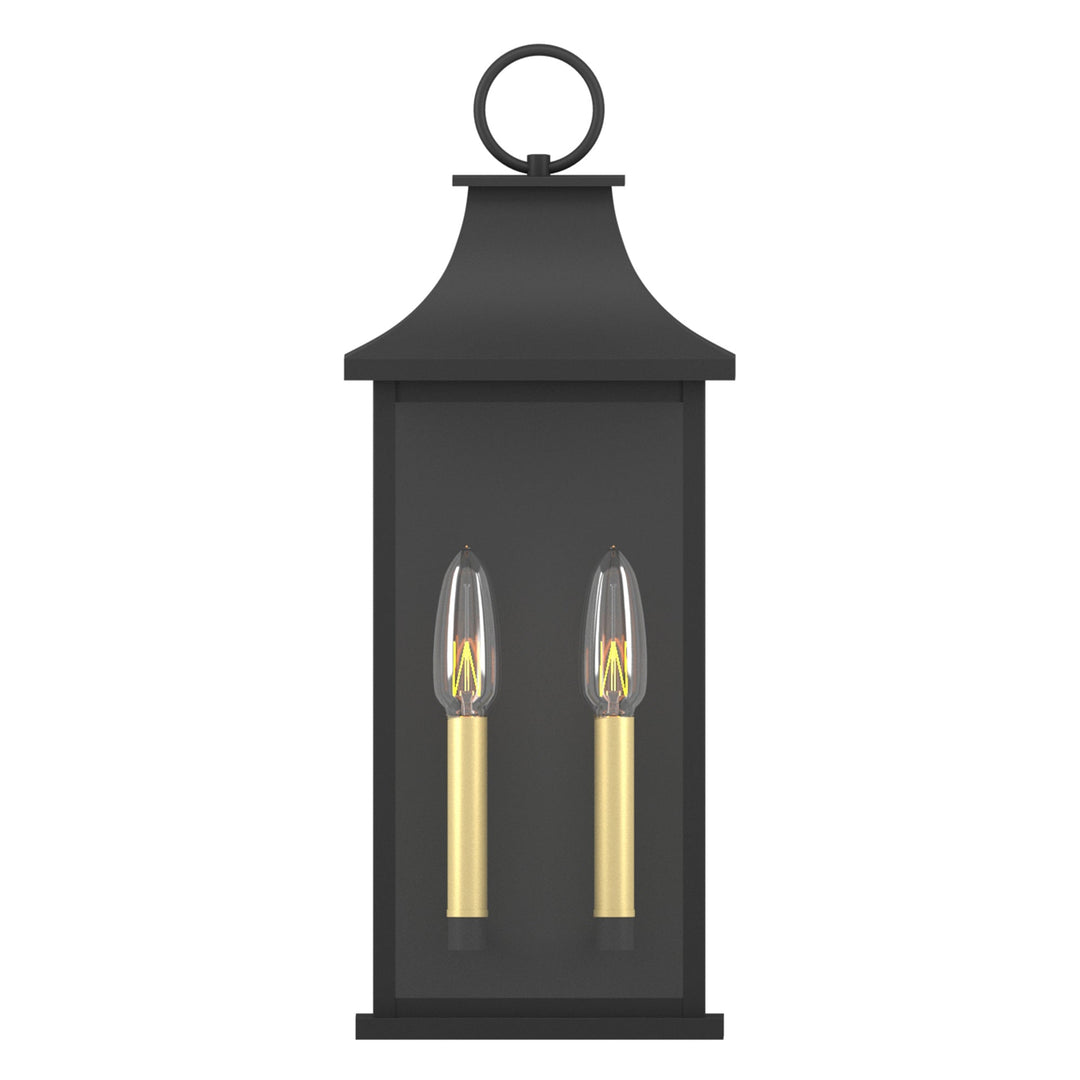 Lawyettle Bronze Smart Dusk to Dawn Outdoor Wall Light, 20.6" Large Outside Wall Sconce Light 2-Light, Modern Exterior Wall Lantern with Glass, Waterproof Outdoor Porch Light for House, Porch #MX7008