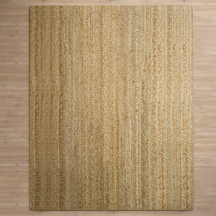4modernhome Jute Hand Braided Zigzag Stitch Natural Fibers Farmhouse Style Area Rug For Dining Room Living Room Kitchen, Off White/Natural #DT23
