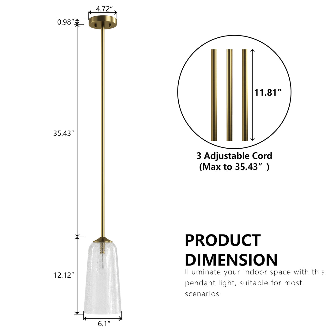 Flare 1 - Light 6.1"w Nickel/gold Modern Bell Pendant Light With Blue/white Glass For Dining Room Or Kitchen Island #28033