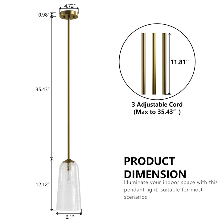 Flare 1 - Light 6.1"w Nickel/gold Modern Bell Pendant Light With Blue/white Glass For Dining Room Or Kitchen Island #28033