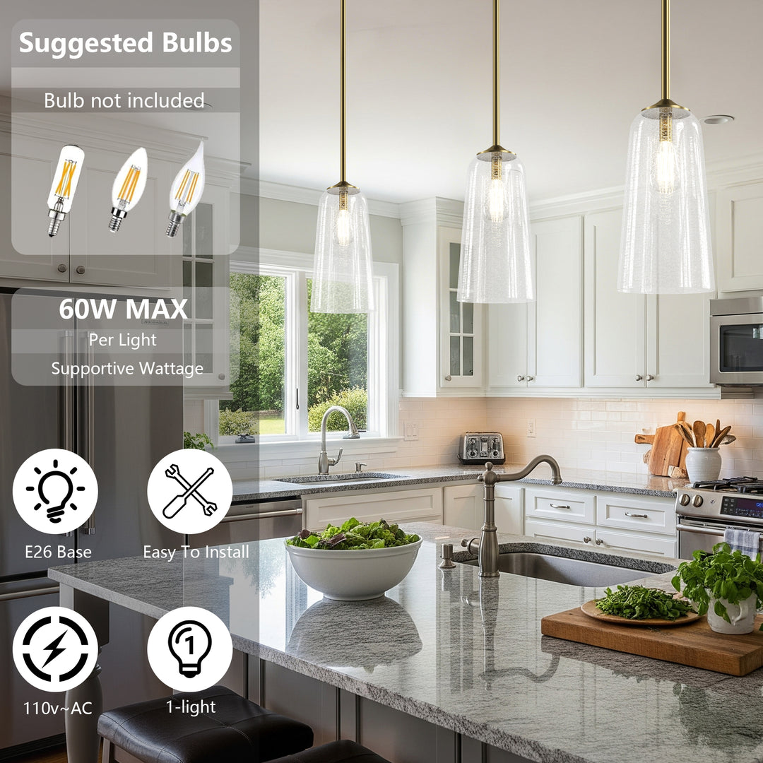 Flare 1 - Light 6.1"w Nickel/gold Modern Bell Pendant Light With Blue/white Glass For Dining Room Or Kitchen Island #28033