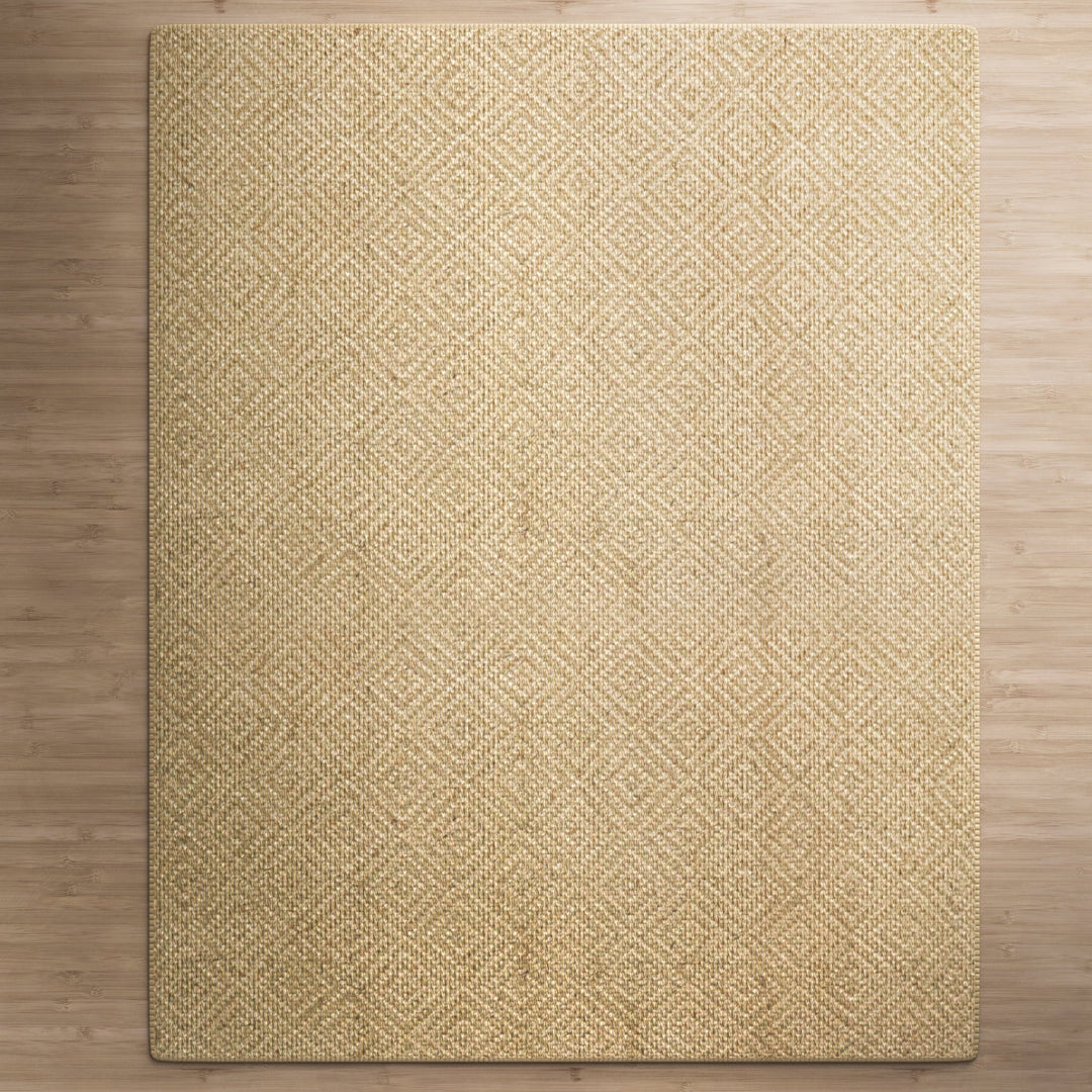 4modernhome Jute Power Loom Natural Fibers Farmhouse Style Area Rug For Dining Room Living Room Kitchen, Off White/Natural #DT23-3