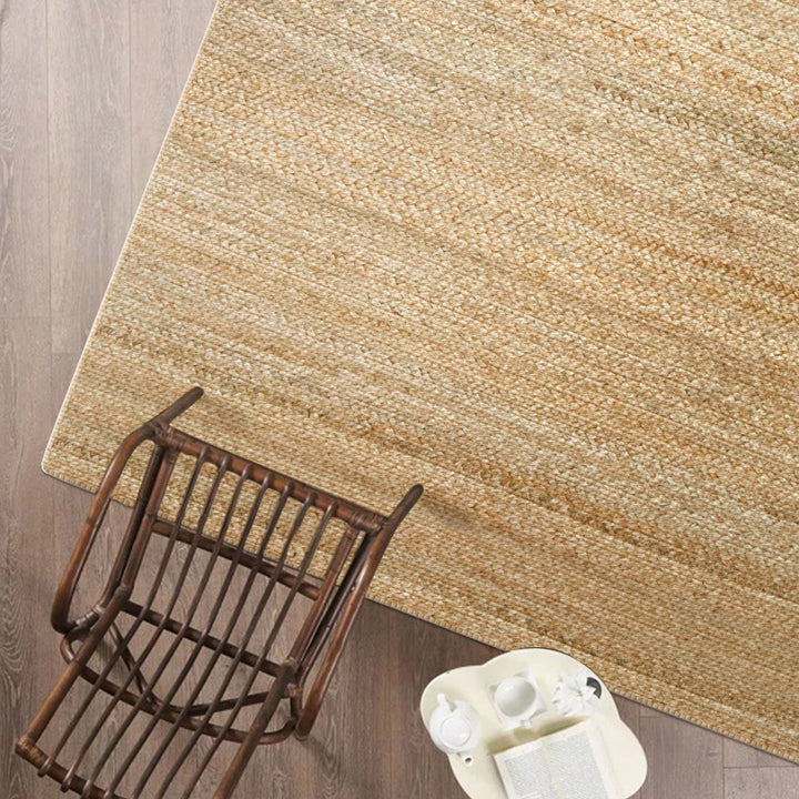 Jute Hand Braided Zigzag Stitch Natural Fibers Farmhouse Style Area Rug For Dining Room Living Room Kitchen, Off White/Natural #DT23-001