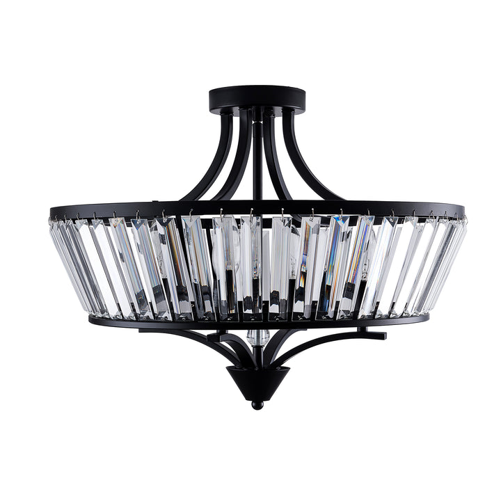 19.7''-4 Lights Metal And Crystal Semi Flush Mount Lighting For Living Room/Bedroom #29008