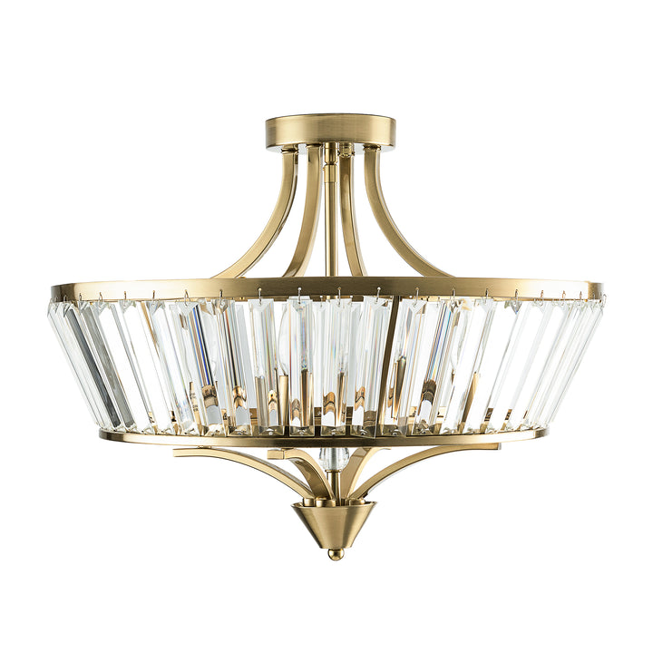 19.7''-4 Lights Metal And Crystal Semi Flush Mount Lighting For Living Room/Bedroom #29008