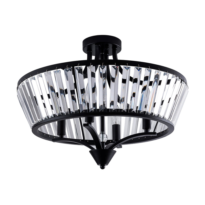 19.7''-4 Lights Metal And Crystal Semi Flush Mount Lighting For Living Room/Bedroom #29008