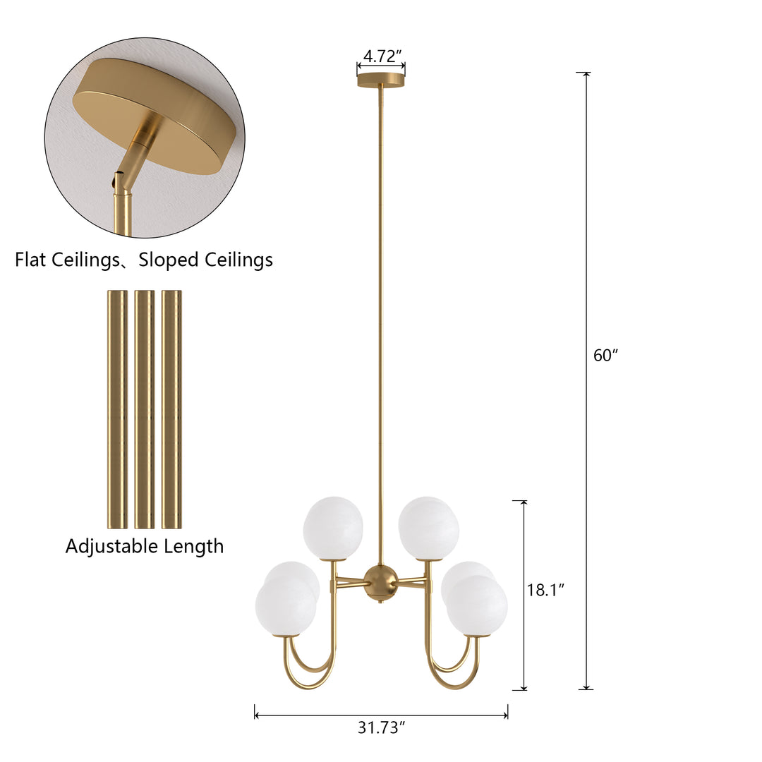 Nimbus 8-light Cloud Glass Modern Liner Chandelier For Dining Room/living Room #29010