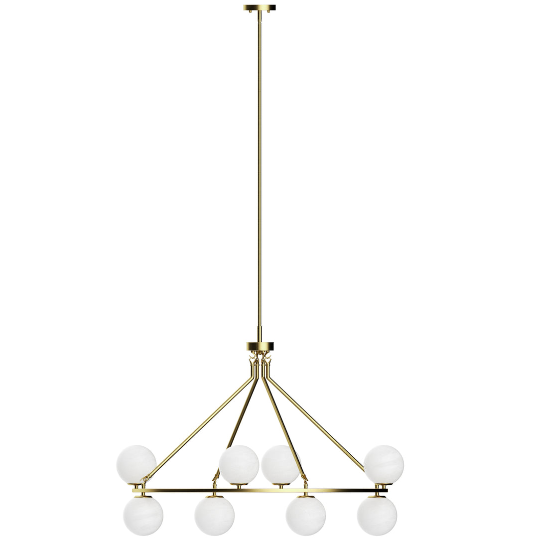 Nimbus 8-light Metal And Cloud Glass Wagon Wheel Shaded Chandelier For Living Room/bedroom #29011