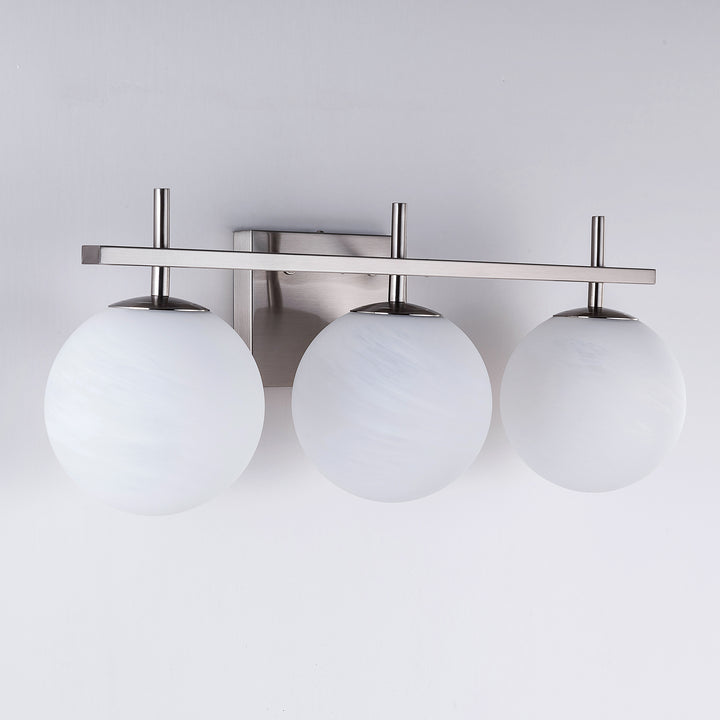 Nimbus Bathroom Vanity Light With Round Shape Cloud Glass Shade #29015-3BG