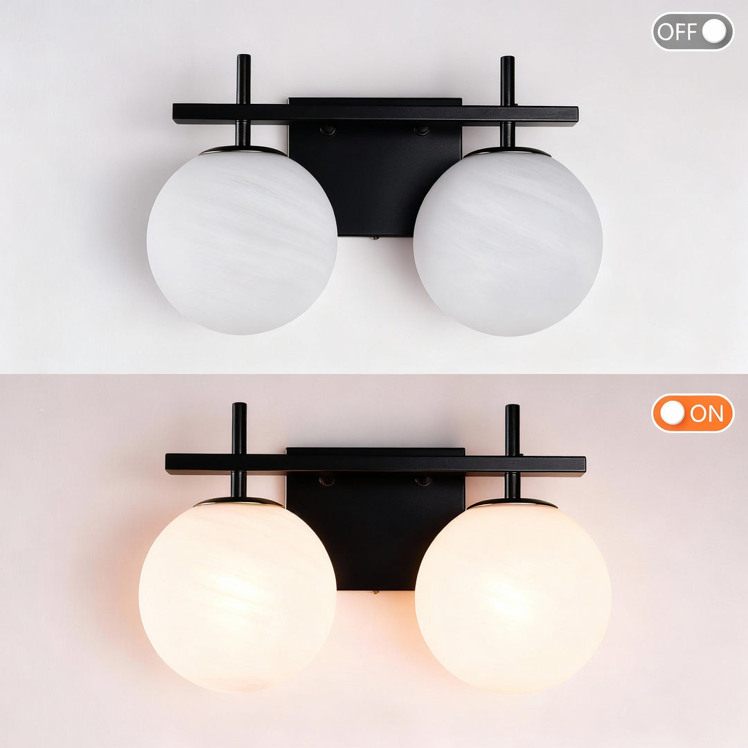 Nimbus Bathroom Vanity Light With Round Shape Cloud Glass Shade #29015